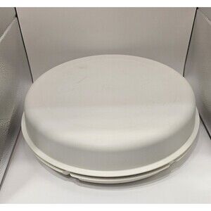 TUPPERWARE ALMOND VEGGIE FRUIT DIP SERVER TRAY WITH LID  1665 & 1666 (2 PIECES)